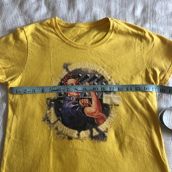 Rosie the Riveter Yellow Graphic T-shirt - Picture 3 of 5